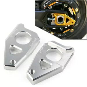 ANXXsh`F[AWX^[ubN}n YZF R1 FZ8 FZ1 TMAX 530 Vo[ɓK Axle Spindle Chain Adjuster Blocks Fit Yamaha YZF R1 FZ8 FZ1 TMAX 530 Silver