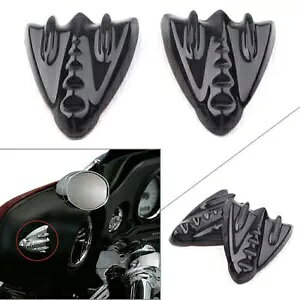 2x ubNCi[tFAO~[ubNItJo[v[g n[[ FLH 06-13p 2x Black Inner Fairing Mirror Block Off Cover Plates For Harley FLH 06-13