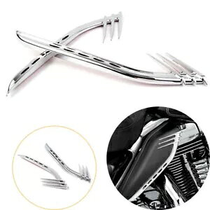N[~bht[GAfBtN^[gANZgn[[c[O[hLOɓK Chrome Mid-Frame Air Deflectors Trim Accents Fit Harley Touring Road King