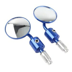 z_}nu[jo[TEh7/8 "nho[GhobN~[TCh~[ For Honda Yamaha Blue Universal Round 7/8" Handle Bar End Rearview Side Mirrors