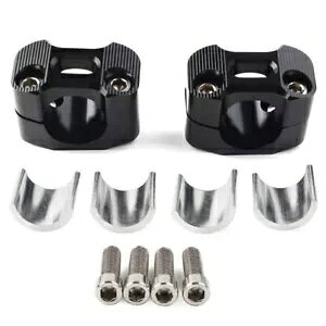 nho[Nv}Ego[CU[A_v^[ 7/8 ''-1 1/8 ''_[goCN ATV p Black Handlebar Clamps Mount Bar Risers Adapter 7/8''-1 1/8'' For Dirt Bike ATV
