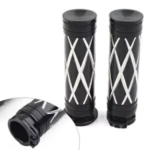 CNC 1C` ubN nho[ nhObv n[[ c[O _Ci X|[cX^[ XL883 1200ɓK CNC 1" Black Handlebar Hand Grips Fit Harley Touring Dyna Sportster XL883 1200