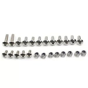 25 �s�[�X�t�F���_�[�{���g�l�W�i�b�g�}�E���g�L�b�g�v���X�`�b�N�n�[�h�E�F�A���}�n�o���V�[�p 25 Piece Fender Bolt Screw Nut Mount Kit Plastics Hardware For Yamaha Banshee