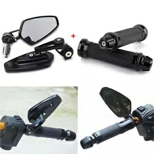 z_ GROM 125 MSX125 yA 7/8 "o[GhnhObv + TChobN~[ For Honda GROM 125 MSX125 Pair 7/8" Bar End Handle Grips + Side Rearview Mirrors