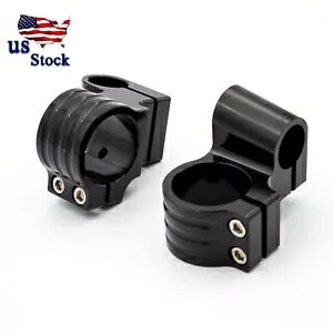 48mm �u���b�N �I�[�g�o�C �t�H�[�N �N�����v �N���b�v �I�� �n���h���o�[ �w�b�h �N�����v �G���h �A���~�j�E�� US 48mm Black Motorcycle Fork Clamp Clip On Handlebars Head Clamps End Aluminum US �y���s�A���i�z