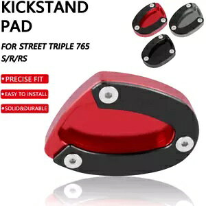 CNC LbNX^hTChX^hv[gpbhtBbgXg[ggv 765 765S 765R 765RS CNC Kickstand Side Stand Plate Pad Fit For Street Triple 765 765S 765R 765RS
