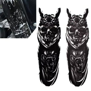 2x tgtH[NfJ[_Il[v[gXebJ[n[[}nz_XYLp 2x Front Fork Decal Medallion Nameplate Stickers For Harley Yamaha Honda Suzuki