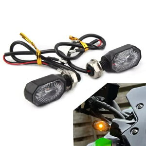 2 ~jI[goC 12V LED ^[VOiECJ[Ao[CgCWP[^[ 2Pcs Mini Motorcycle 12V LED Turn Signal Blinker Amber Light Indicator