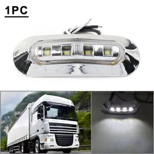 4 LED TChNAX}[J[FtBbgԃgbNg[[sbNAbv 12V 24V 4 LED Side Clearance Marker White Light Fit Car Truck Trailer Pickup 12V 24V