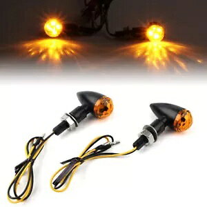 jo[T ubN ^ LED ~j ubg Ao[ ^[ VOi CWP[^[ Cg tBbg 8 MM Universal Black Metal LED Mini Bullet Amber Turn Signal Indicators Light Fit 8MM