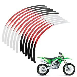 21C` 19C` XgCv zC[XebJ[ fJ[ JTL KX 450 2020-2021 bh 21" 19" RIM STRIPES WHEEL STICKERS DECALS FOR Kawasaki KX 450 2020-2021 Red