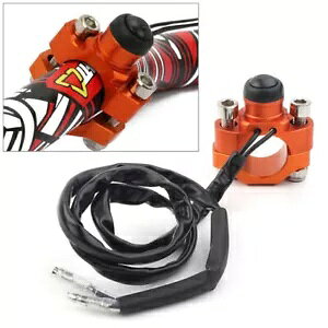 7/8C` CNC I[goC GW Xgbv X^[g L XCb` {^ Lbg tBbg XC IW 7/8" CNC Motorcycle Engine Stop Start Kill Switch Button Kit Fit XC Orange