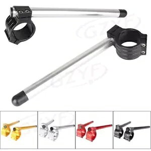 NbvII[goC 7/8 "nho[ 50mm tH[N`[utBbgJtF[T[jo[T Clip-On Motorcycle 7/8" Handlebars 50mm Fork Tube Fit Cafe Racer Universal