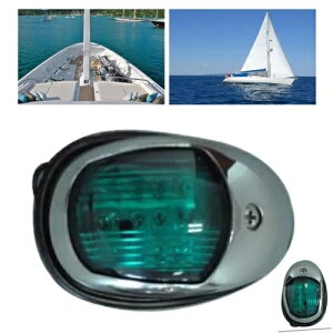 1x 12V O[}{[gbg|c[XeXX`[ LED DirQ[VCg 1x 12V Green Marine Boat Yacht Pontoon Stainless Steel LED Bow Navigation Light
