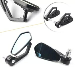 2x 7/8C` 22mm I[goC Ar[ ubN nh o[Gh TCh obN~[ 2x 7/8" 22mm Motorcycle Rear view Black Handle Bar End Side Rearview Mirrors