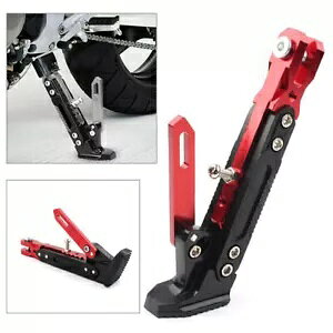 X`[I[goCmXbv߉\ȃbhLbNX^htbgTChT|[gX^h Steel Motorcycle Non-slip Adjustable Red Kickstand Foot Side Support Stand