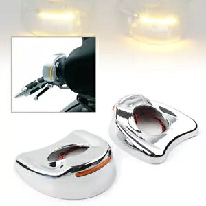 イエロー LED カバーシェルフィットフェアリングサイドミラーハーレーエレクトラグライド 96-13 に適合 Yellow LED Cover Shell Fit Fairing Side Mirrors Fit Harley Electra Glide 96-13
