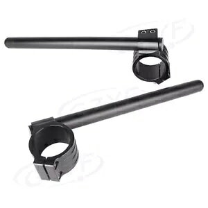 tBbgJtF[T[jo[TubNNbvII[goC7/8C`nho[53~[gtH[N`[u Fit Cafe Racer Universal Black Clip-On Motorcycle 7/8" Handlebars 53mm Fork Tube
