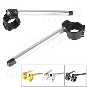 33MM �t�H�[�N�`���[�u�p 22mm 7/8�C���` �I�[�g�o�C�N���b�v �n���h���o�[ ���߉\�ȃN�����v�t�� For 33MM Fork Tube 22mm 7/8 Motorcycle Clips On Handle Bar w/Adjustable Clamps �y���s�A���i�z