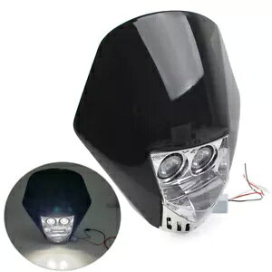 fA 6 bg LED d 12 V jo[TCꂽwbhCgwbhv_[gsbgoCNp Dual 6W LED Bulbs 12V Universal Modified Headlight Head Lamp For Dirt Pit Bike