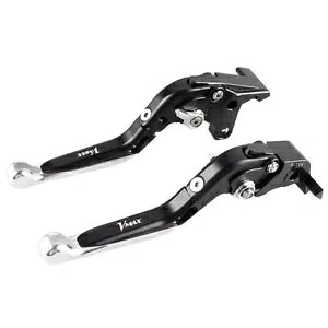 2 ܂肽ݎu[LNb`o[tBbg}n V-MAX 1700 2009-2015 ubN 2pcs Foldable Brake Clutch Levers Fit Yamaha V-MAX 1700 2009-2015 Black