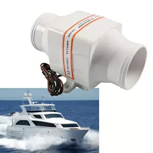 3 C` 2.5A 12 V 130CFM 4 u[h zCg } {[g rW M[ CC GAu[ 3Inch 2.5A 12V 130CFM 4 Blade White Marine Boat Bilge Galleys In-Line Air Blower