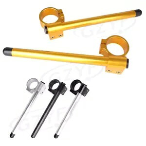 2x I[goC 43 ~[g + ENbvInho[tH[N`[ujo[T 3 F 2x Motorcycle 43mm Left+Right Clip On Handlebar Fork Tube Universal 3 Color