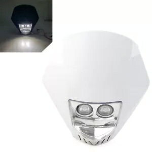 _[gsbgoCNfA6W LEDd12Vjo[TCwbhCgwbhvɓK FITS Dirt Pit Bike Dual 6W LED Bulbs 12V Universal Modified Headlight Head Lamp