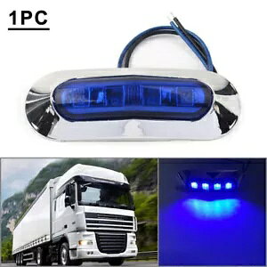 4 LED TCh NAX }[J[ Cg tBbg  gbN g[[ sbNAbv 12V 24V u[ 4 LED Side Clearance Marker Light Fit Car Truck Trailer Pickup 12V 24V Blue