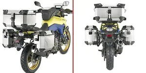 SUZUKI V-STROM 800DE 23 �g�b�v�{�b�N�X + �p�j�A�R���v���[�g 3 �P�[�X�Z�b�g�A�b�v 33 x 37 + 58 SUZUKI V-STROM 800DE 23 TOP BOX + PANNIERS complete 3 CASE SET-UP 33 x 37 + 58 �y���s�A���i�z