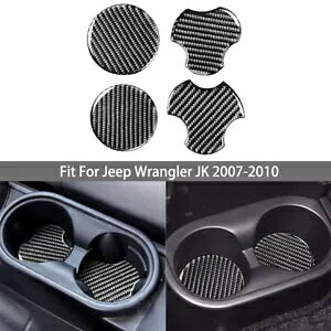 �W�[�v�����O���[ JK 07-10 ���A���J�[�{���t�@�C�o�[�{�g���J�b�v�����X�e�b�J�[�g���� For Jeep Wrangler JK 07-10 Real Carbon Fiber bottom cup Decorative stickers Trim �y���s�A���i�z
