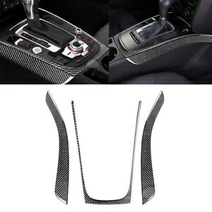 AEfB A5 2008-2016 AJ[{t@Co[ 3X Z^[R\[MAVtggJo[ For Audi A5 2008-2016 Real Carbon Fiber 3X Center Console Gear Shift trim Cover
