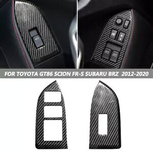 hCJ[{t@Co[CeA LHD XCb`Jo[Xo BRZ g^ 86 ɓK Dry Carbon Fiber interior LHD windows switch Cover Fit For Subaru BRZ Toyota 86