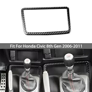 AJ[{t@Co[CeA[{bNXfJ[t[gz_VrbN 2006-11 Real Carbon Fiber Interior Storage Box Decal Frame Trim For Honda Civic 2006-11