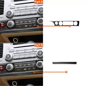 2X AJ[{t@Co[RfBVi[XCb`plgJo[z_VrbN 2006-11 2X Real Carbon Fiber Conditioner Switch Panel Trim Cover For Honda Civic 2006-11