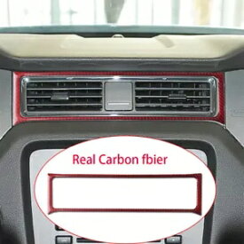 レッドカーボンファイバーカーミドルエアベントアウトレットカバーフォードマスタング 2009-2013 Red Carbon Fiber Car Middle Air Vent Outlet Cover Fit For Ford Mustang 2009-2013