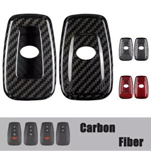 J[{Ԃ̃L[ Fob P[XJo[g^J CHR RAV4 AoJ[vEX 86 Carbon Car Key Fob Case Cover For Toyota Camry CHR RAV4 Avalon Corolla Prius 86