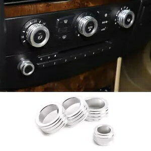 シルバー合金エアコンスイッチノブリングカバー BMW 5 シリーズ E60 2004-10 Silver Alloy Air Conditioner Switch Knob Ring Cover For BMW 5 Series E60 2004-10