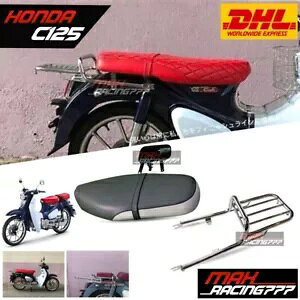 pV[gNbV O+bN QbW Vo[ tBbg z_ X[p[Ju C125 18-23 REPLACEMENT SEAT CUSHION LONG+RACK LUGGAGE SILVER FIT HONDA SUPER CUB C125 18-23