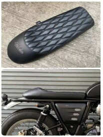 デュアルシート フェイクレザー ディアボラス ブラック フィット ロイヤル エンフィールド GT650 & インターセプター 650 Dual Seat Faux Leather Diabolus Black Fit Royal Enfield GT650 & Interceptor 650
