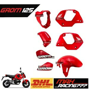 bh 7PC {fBpl t[{fB OEM z_ NEW GROM 125 2022 - 2023 RED 7PC BODY PANELS FRAME BODY OEM FOR HONDA NEW GROM 125 2022 - 2023