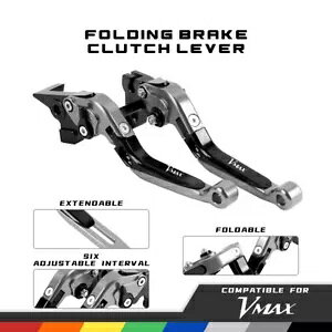 \Ȋg CNC ܂肽݃u[LNb`o[ }n V-MAX 1700 09-16 ɓK Adjustable Extend CNC Folding Brake Clutch Levers Fit YAMAHA V-MAX 1700 09-16