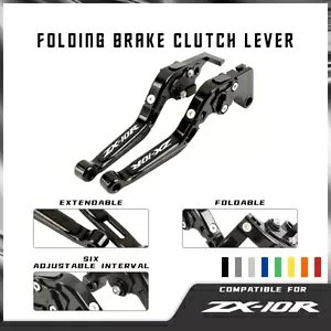 \Ȋg CNC ܂肽݃u[LNb`o[ KAWASAKI ZX10R NINJA 04-05 ɓK Adjustable Extend CNC Folding Brake Clutch Levers Fit KAWASAKI ZX10R NINJA 04-05