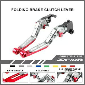 ߉\Ȋg CNC ܂肽݃u[LNb`o[ JTLjW ZX10R 16-22 ɓK Adjustable Extend CNC Folding Brake Clutch Levers Fit KAWASAKI NINJA ZX10R 16-22