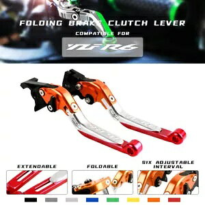 gA~ CNC ܂肽݃u[LNb`o[}n YZF R6 99-04 ɓK Adjust Extend Aluminum CNC Folding Brake Clutch Levers Fit YAMAHA YZF R6 99-04