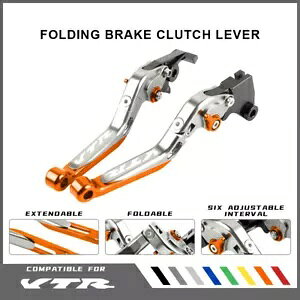 ܂肽݃u[LNb`o[tBbgz_ VTR1000F t@CAXg[ 98-05 VTR 1000F Adjust Folding Brake Clutch Levers Fit HONDA VTR1000F FIRESTORM 98-05 VTR 1000F