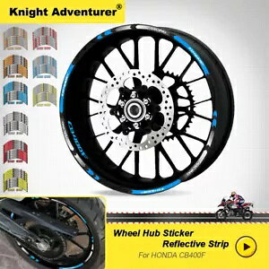 z_ CB400F I[goCzC[fJ[XebJ[ 12/16 n[t/tLbg For Honda CB400F Motorcycle Rim Wheel Decal Sticker 12/16pcs Half/Full Rim Kit
