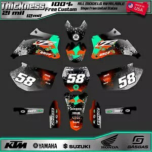 Yamaha YZ 250F/450F 2006-2009 ターコイズ & ブラック レッドブル グラフィックス キット デカール Yamaha YZ 250F/450F 2006-2009 Turquoise & Black Red Bull Graphics Kit decals