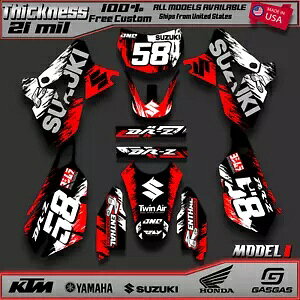 �O���t�B�b�N �f�J�[�� �L�b�g �X�Y�L DRZ400SM (�S�N��) DRZ 400 SM SE Graphics Decal Kit For Suzuki DRZ400SM (All Years) DRZ 400 SM S E �y���s�A���i�z