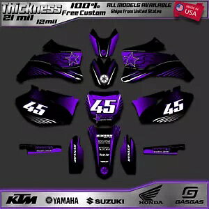�J�X�^�� MX �f�J�[�� �L�b�g �p�[�v��/�u���b�N ���}�n YZ 250/450F 2006-2009 - �č��� Custom MX Decal Kit Purple/Black for Yamaha YZ 250/450F 2006-2009 - USA Made �y���s�A���i�z